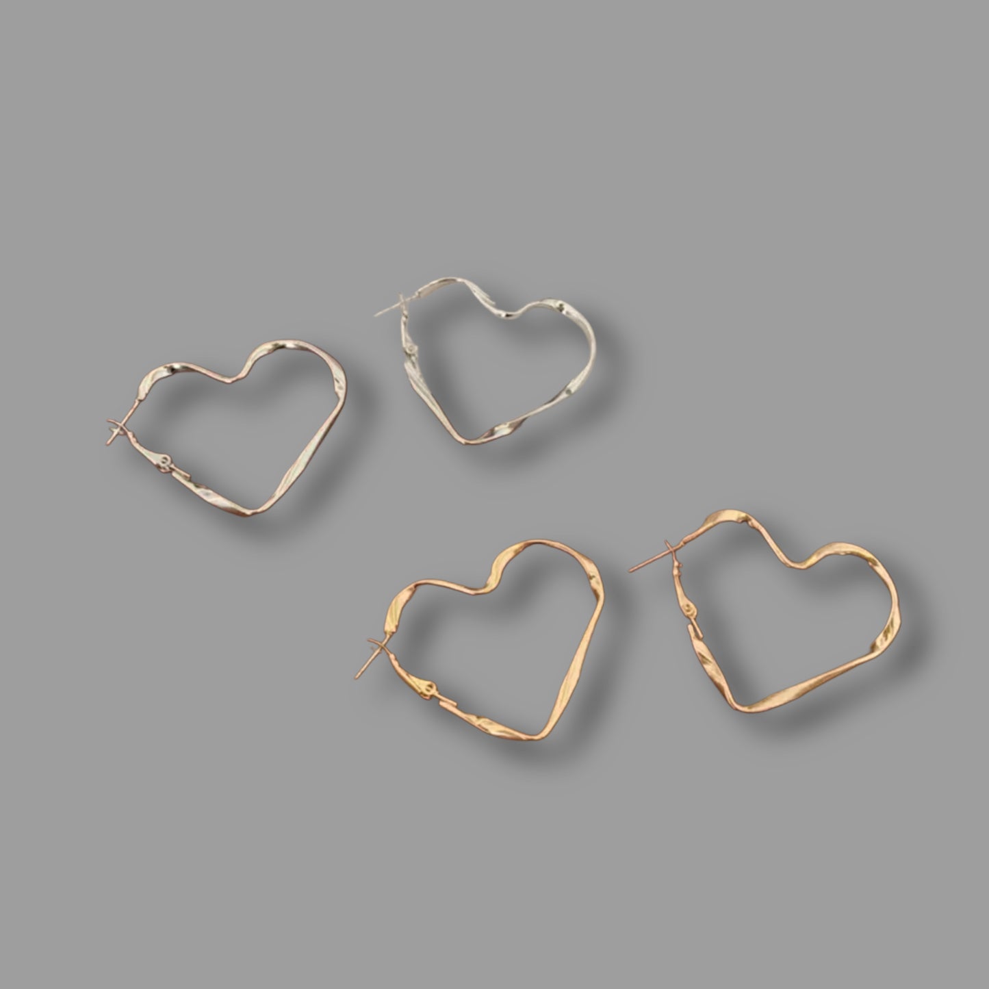 Ohrringe Herz-Creolen Silber // O24