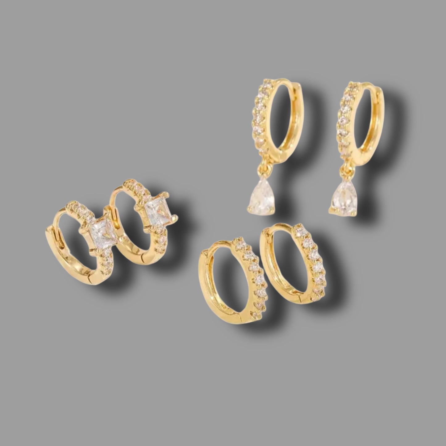 Ohrringe „Luna“ - gold-rosa-Ohrringe mit Zirkoniasteinen // O6