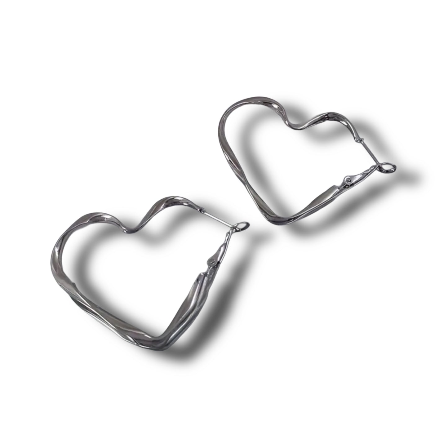 Ohrringe Herz-Creolen Silber // O24