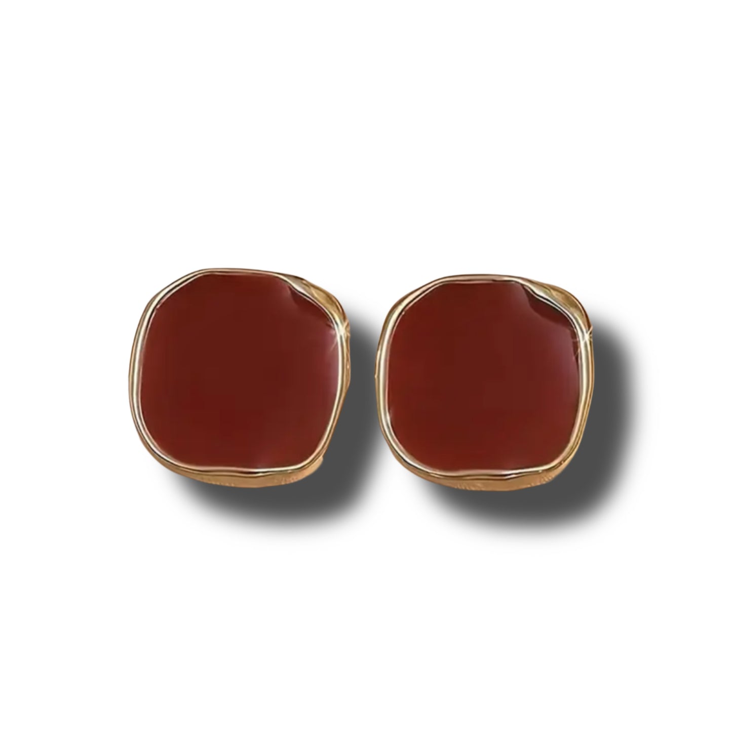 Elegante purpur-goldene Ohrstecker // O13