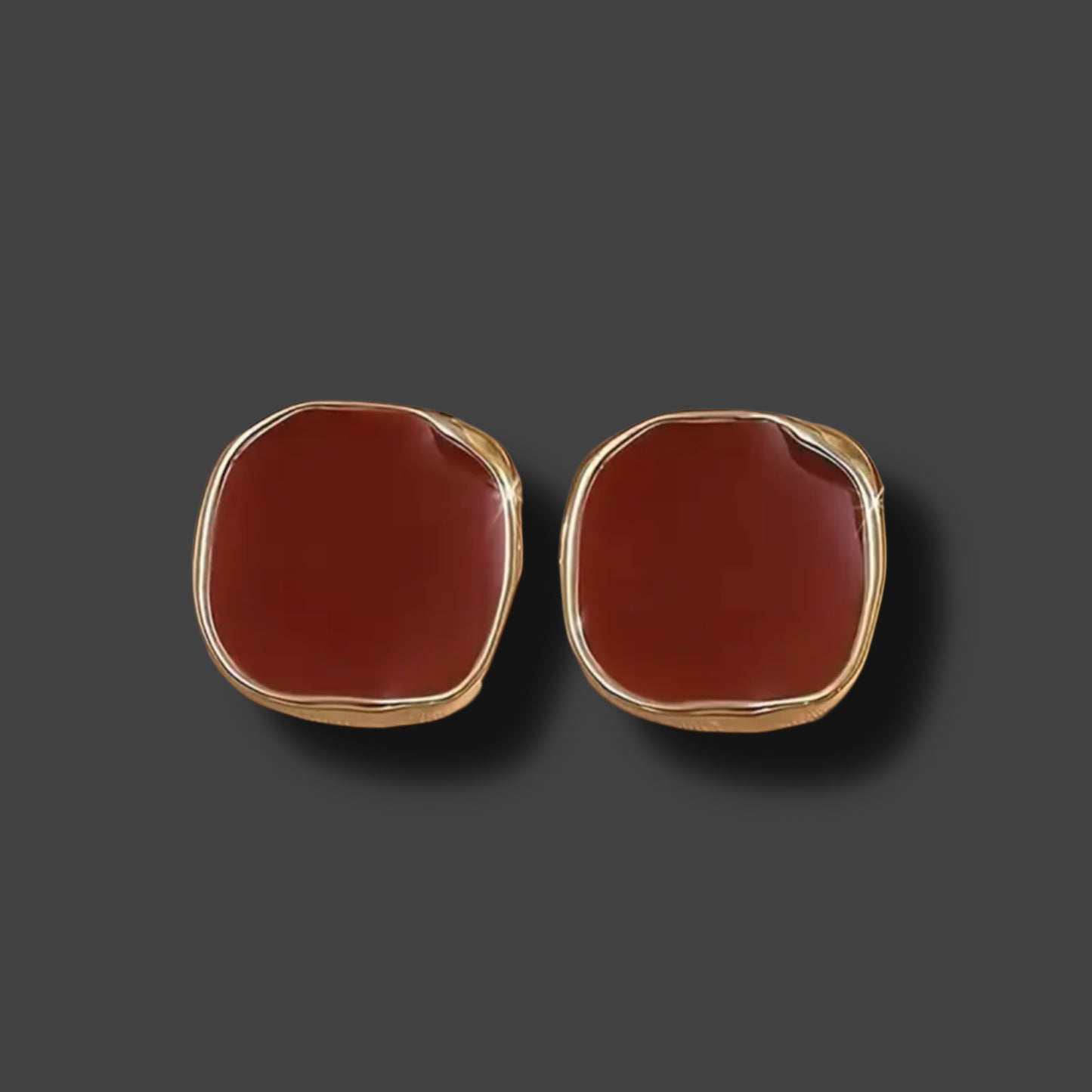 Elegante purpur-goldene Ohrstecker // O13